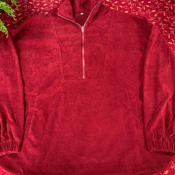 Brand New Women’s Half Zipper Collar Sweatshirt Oversized - Picture 7 of 8